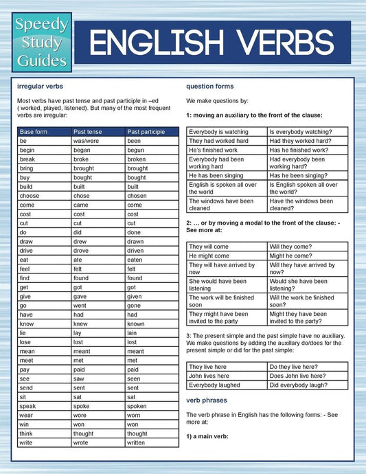 English Verbs  (Speedy Study Guides)