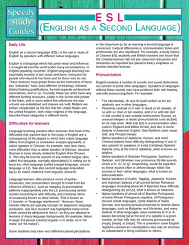 ESL (English as a Second Language) (Speedy Study Guides)