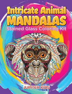 Intricate Animal Mandalas: Stained Glass Coloring Kit
