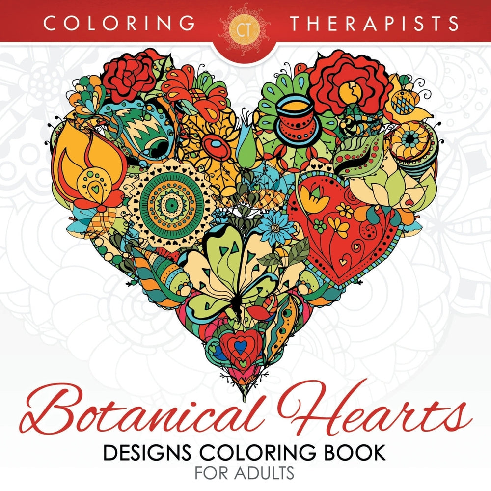 Botanical Hearts Designs Coloring Book For Adults