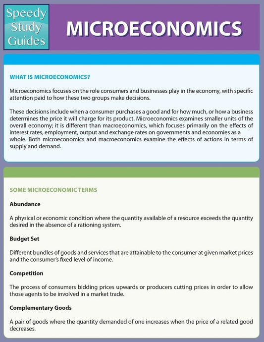 Micro-Economics (Speedy Study Guides: Academic)
